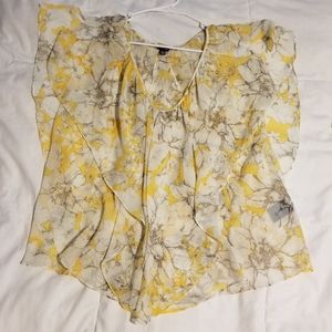 Yellow and cream blouse